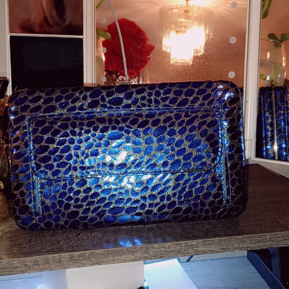 Elegant Blue and Gold Women's Bag
